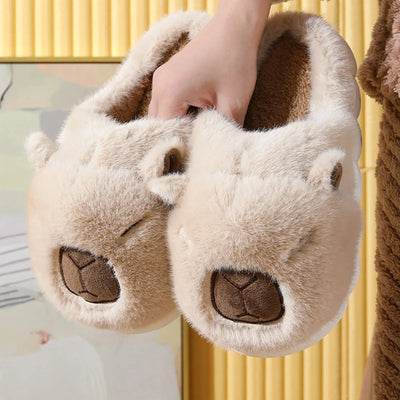 Cute Cartoon Capybara Cotton Slippers by Vogue Vibes Boutique - adorable cute animal slippers design.